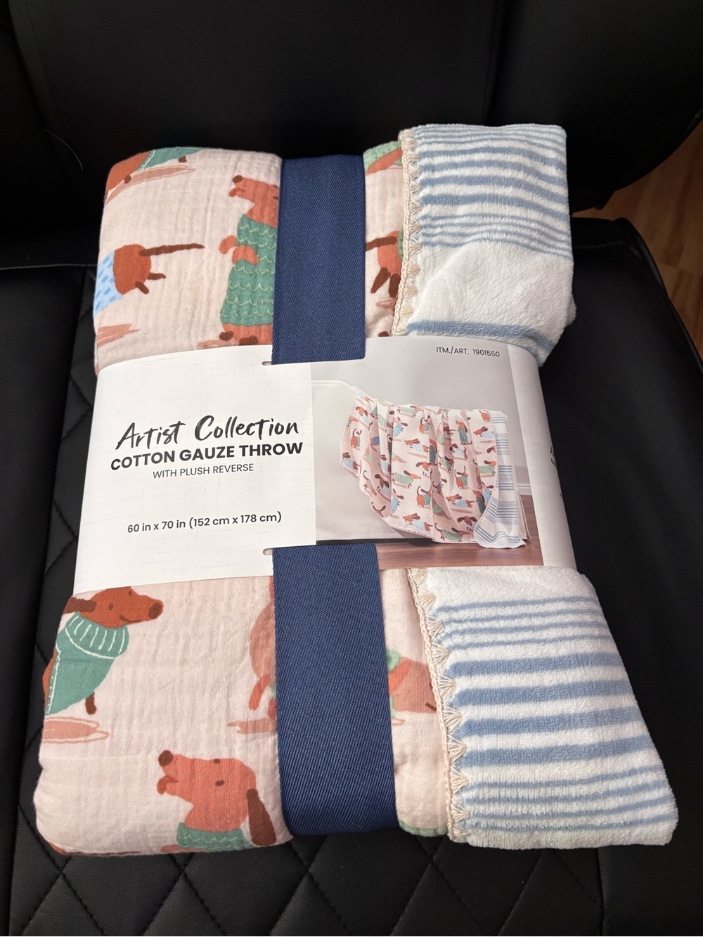 New throw blanket. With dogs in sweaters.